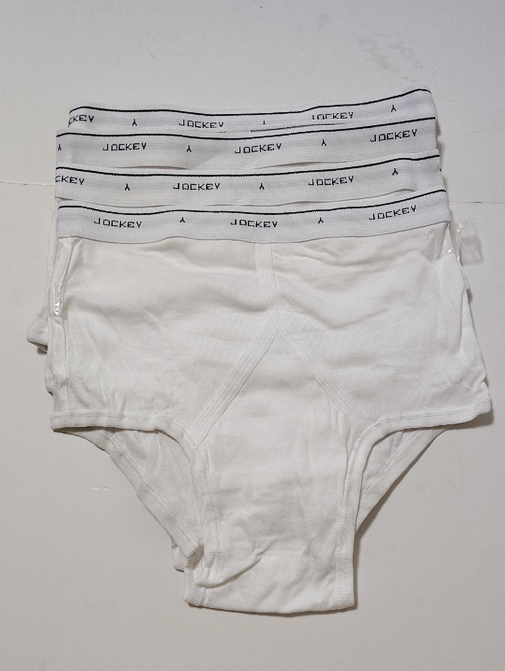 Jockey White Classic Men's Briefs with Logo Waistband 4 Pack - Size 36